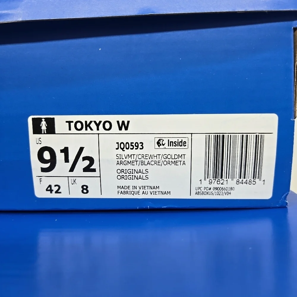New adidas Tokyo Silver Metallic Cream White Women's Shoes Size 9.5